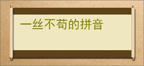 一丝不苟的拼音