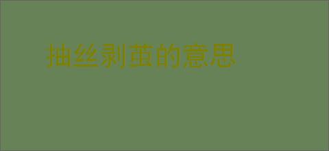 抽丝剥茧的意思