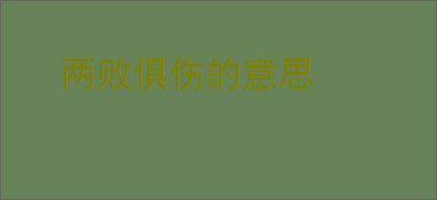 两败俱伤的意思