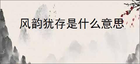 风韵犹存是什么意思