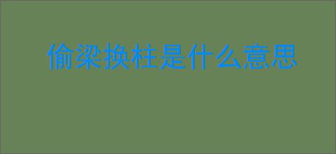 偷梁换柱是什么意思