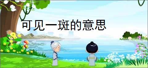 可见一斑的意思