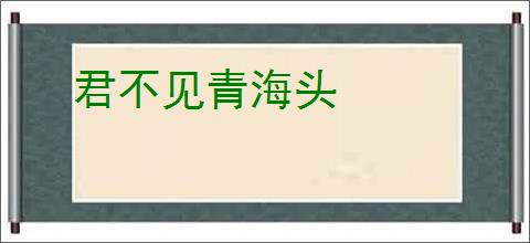 君不见青海头